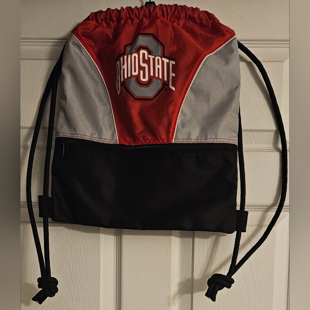 Ohio State Drawstring Backpack Gym Cinch Sack Red… - image 2
